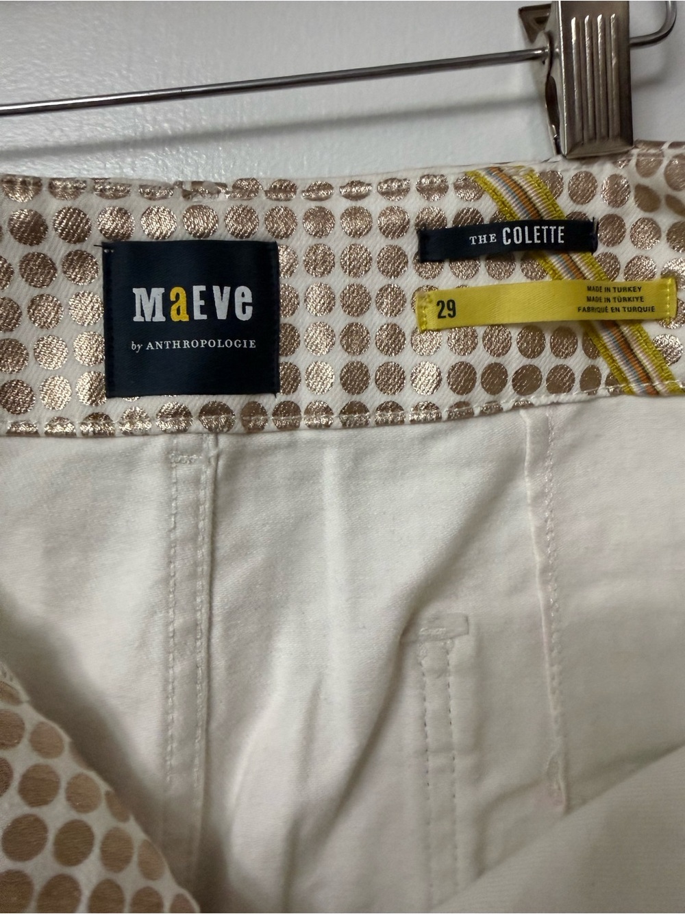 Maeve Colette gold polka dot wide leg Pant size 29 - Picture 6 of 11